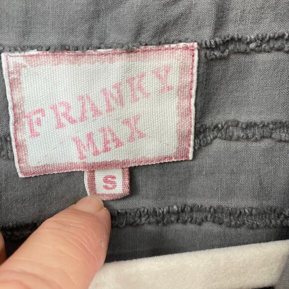 Franky Max Y2K Textured Gray Long Sleeve Button Up Rockabilly Grunge Men’s Med - Picture 7 of 10